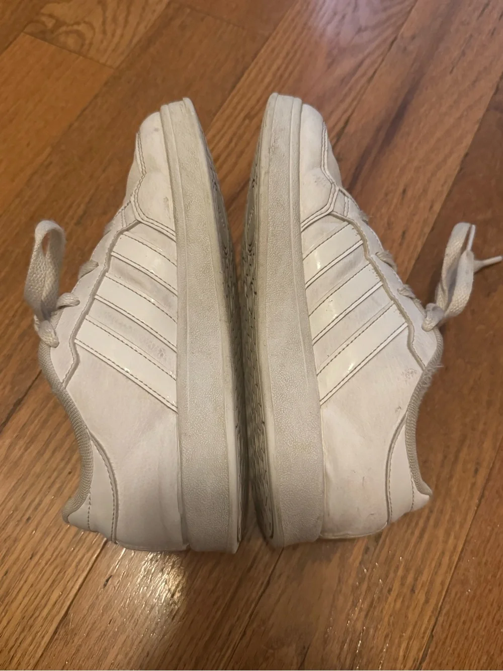 Girls White Adidas Tennis Shoes Size 2